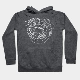 White Pug Buddy With a Huge Smile Hoodie